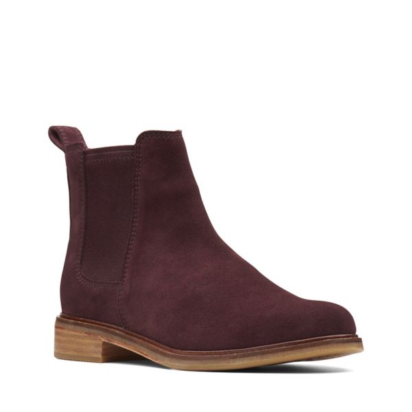 Clarks Womens Clarkdale Arlo Ankle Boots Burgundy | UK-2489576